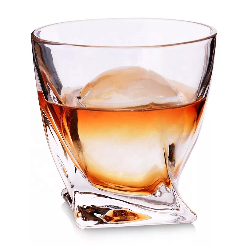 Eco-friendly crystal twisted whiskey glasses